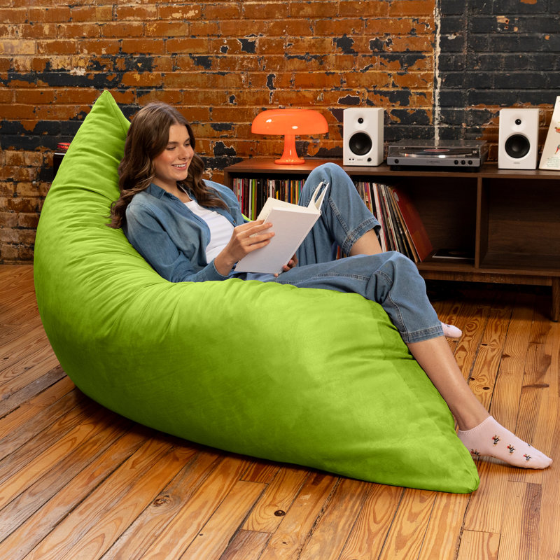 Pillow Saxx 5.5-Foot - Huge Bean Bag Floor Pillow and Lounger, Lime