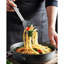 Cuillère à spaghetti et pince à pâtes, fourchette de service antiadhésive en silicone avec dents et poignée en acier inoxydable, pince à nourriture pour nouilles-113378051