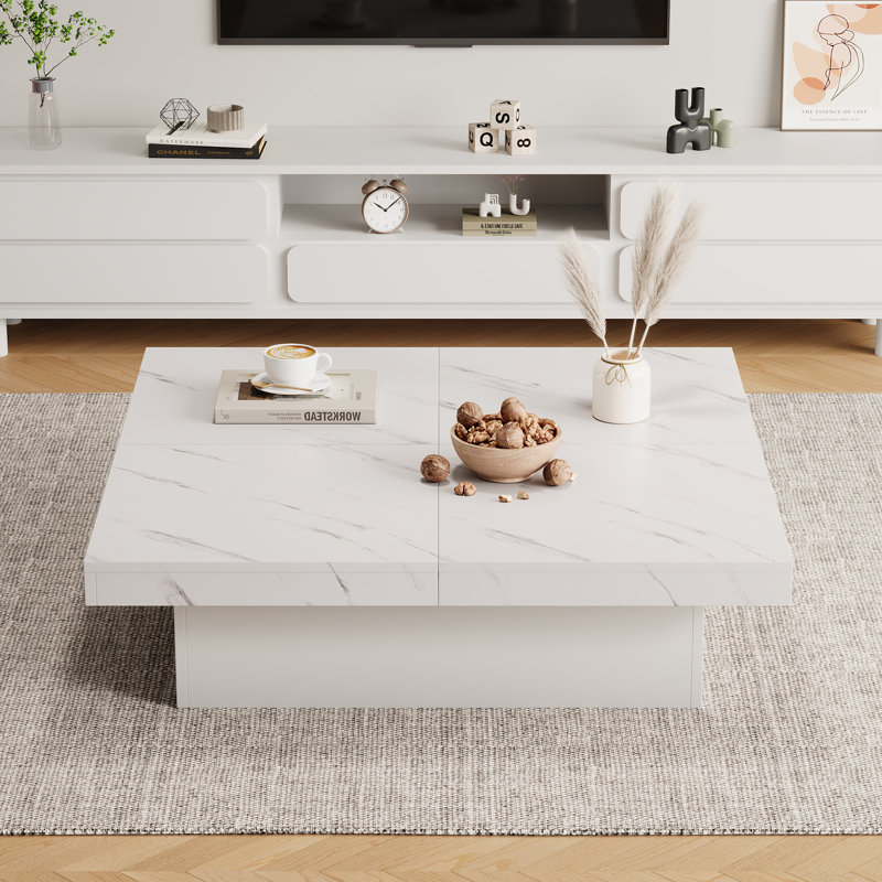 Coffee Table with Storage, white