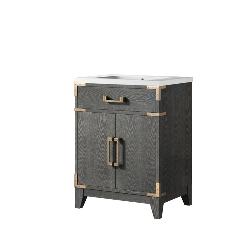 Meuble-lavabo simple avec plateau en acrylique, Noir, noir, noir, noir
