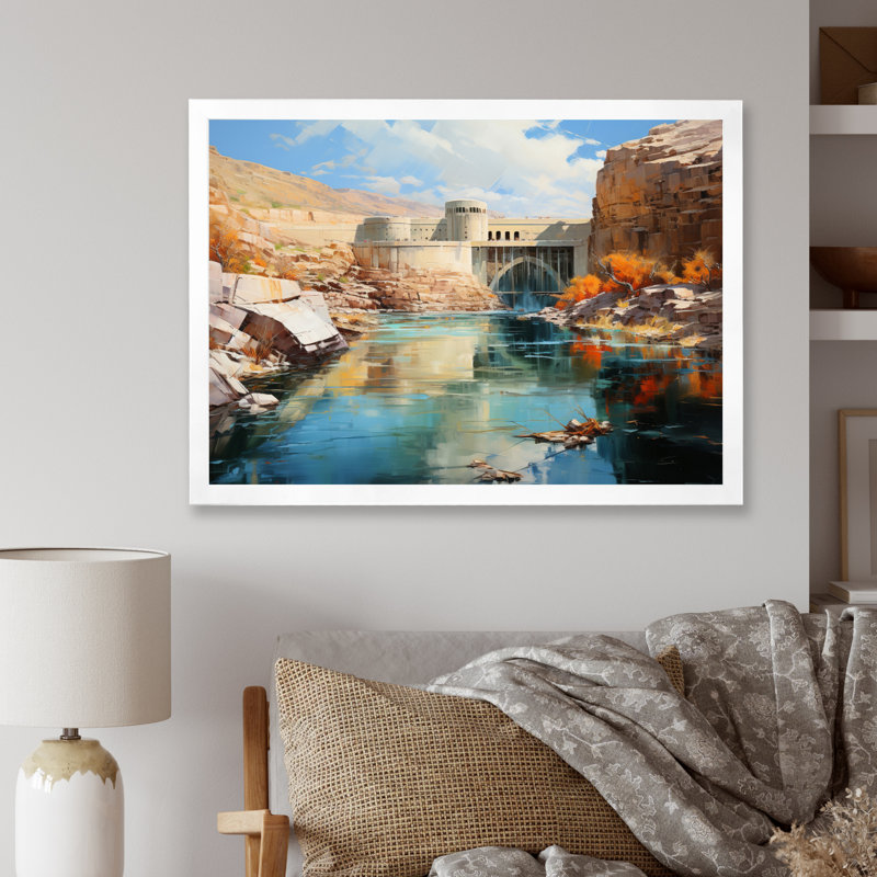 " Glen Canyon Dam ", White Single Picture Framed, 16" H x 32" W x 1" D