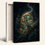 Art sur toile orange et bleu sarcelle-132747927