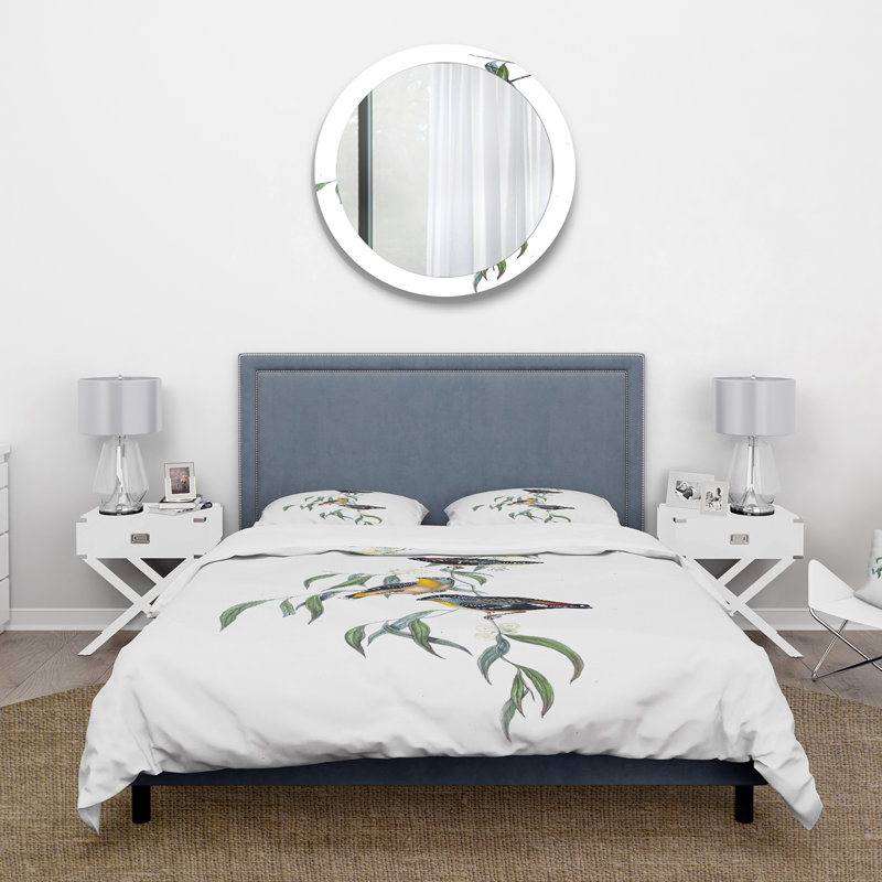 Vintage Bird Life III - Ensemble de housse de couette traditionnel - Microfibre de polyester