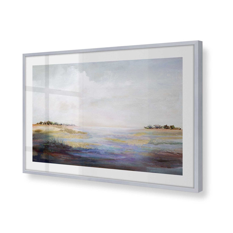 «Whispering Reverie», impression encadrée sur papier par Karen Hale, Chrome poli, H 9,25 po x l 11,25 po x P 1,25 po