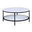 Ensemble de cocktail moderne 3 pièces 1 table basse ronde et 2 tables de bout en noir