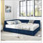 Cadre de lit capitonné en velours Queen Size avec rangement et dossier confortable, idéal pour la chambre et le salon
