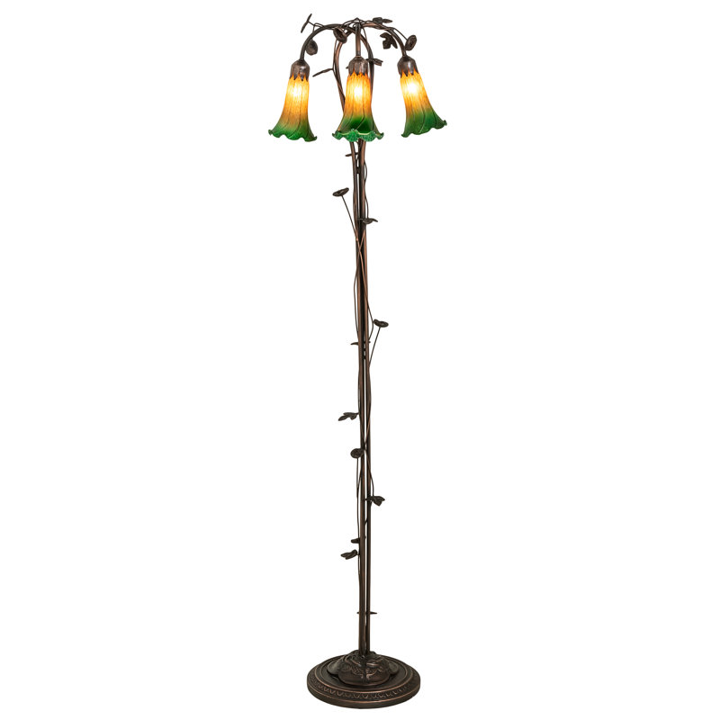 Lampe sur pied à branches 58 po, Ambre / vert