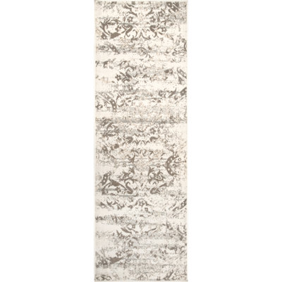 Shockley Faded Floral Performance Beige Rug