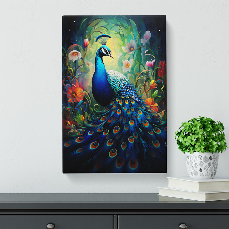 Peacock Modern - Print, 50cm H x 35cm W x 3cm D