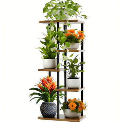 Plant Stand Indoor 5 Tier Tall Metal Plant Shelf for Multiple Plants, Tiered Flower Pot Stands for Patio Garden Balcony Living Room Bedroom by Ebern Designs