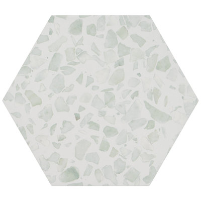 Terrazzo 9" Hexagon Matte Terrazzo Look Porcelain Tile
