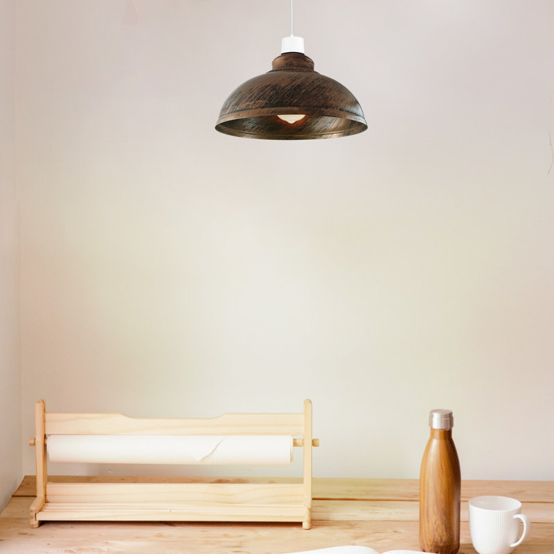 Trabelsi 17cm H Metal Dome Lamp Shade, Brushed Copper