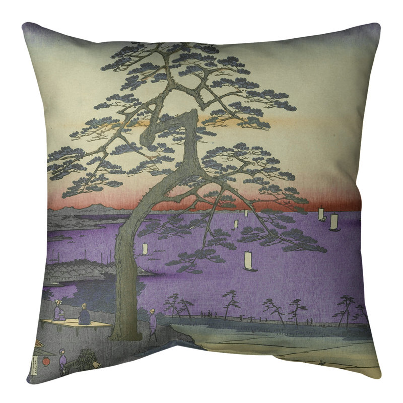 Coussin décoratif en pin à suspendre blindage, 14 po x 14 po, Mauve, Faux lin