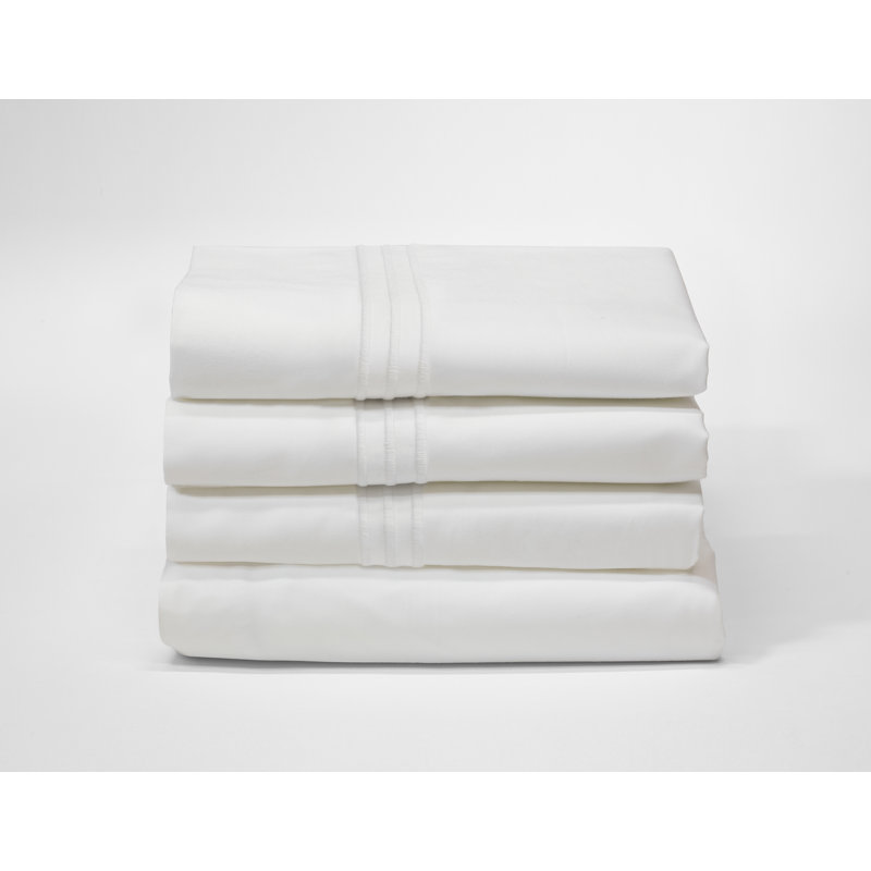 Ensemble de draps pour chambre d'amis 4 pièces, Blanc, Ensemble de draps pour très grand lit