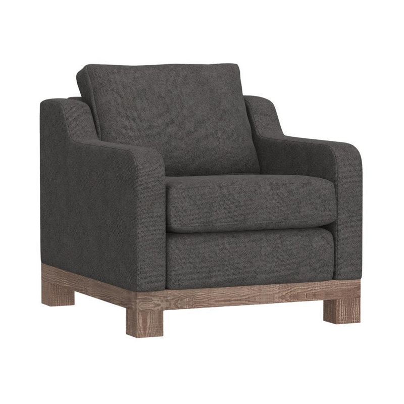 Fauteuil large de 31,75 po Giralda Casoni, Polyester gris