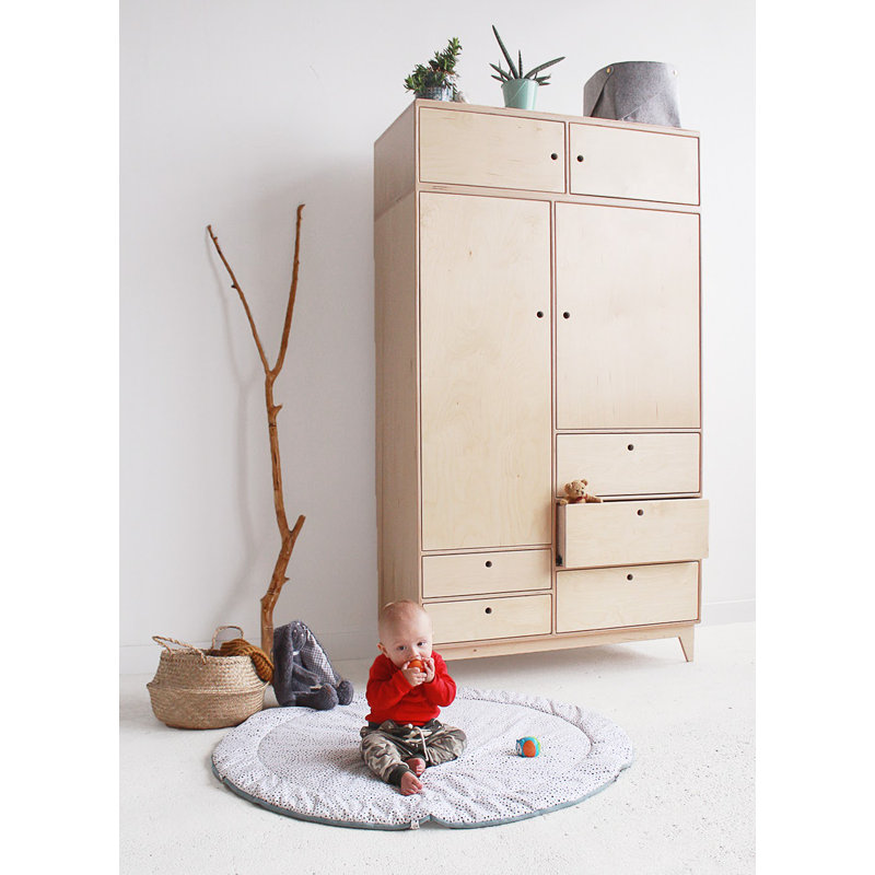 Silcox 4 Door Solid + Manufactured Wood Wardrobe
