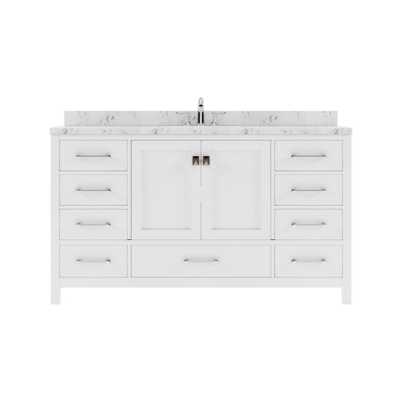 Ensemble de meuble-lavabo double 60 po Kazanovicz, Blanc