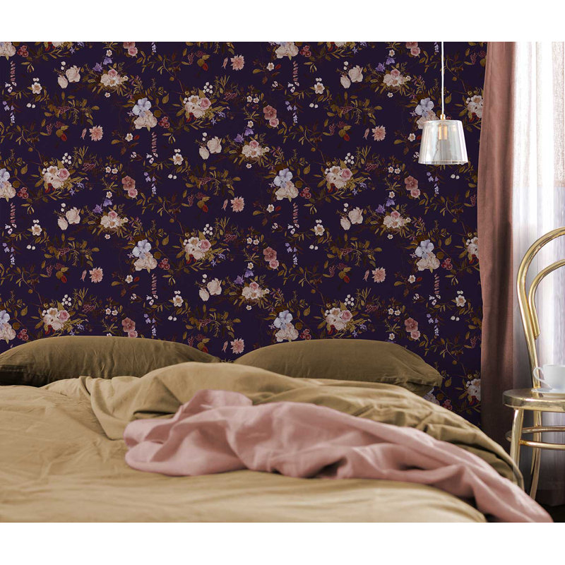 Huff 10m x 52cm Matte Paste the Wall Wallpaper Roll, Purple/Pink