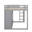 Lit mezzanine en bois pleine grandeur avec garde-robe, tablettes et armoire-501571874-501571876