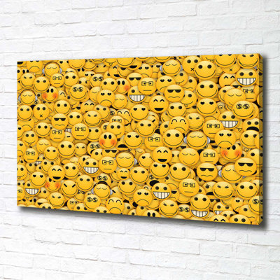 Emoticons - Wrapped Canvas Print
