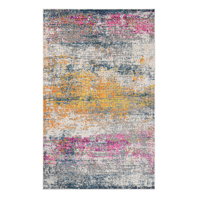 Nieve Abstract Durable Performance Pink/Orange Area Rug