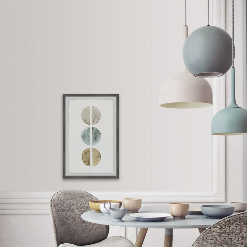 «Metallic Circles» par Parvez Taj - reproduction de peinture encadrée, H 36 po x l 24 po x P 1,5 po