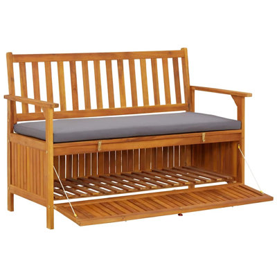 Cotswald Outdoor Storage Bench Deck Box for Patio Furniture Solid Wood Acacia