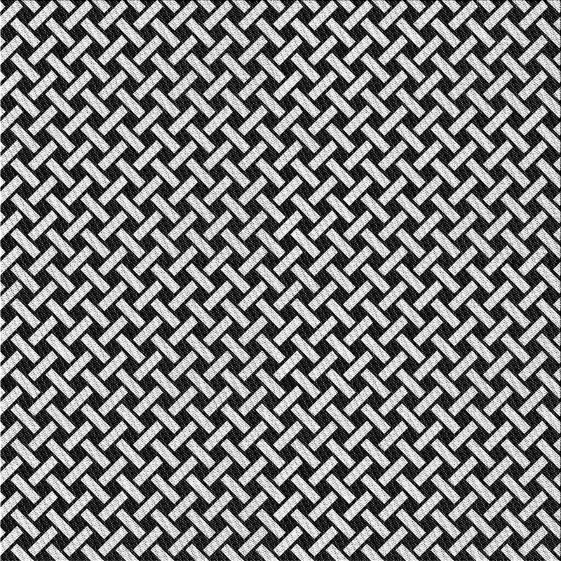 Tapis noir/blanc à motifs, Carré 7 pi