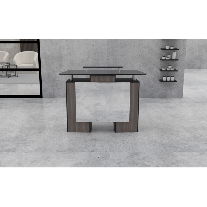 Rectangle Glass Reception Desk