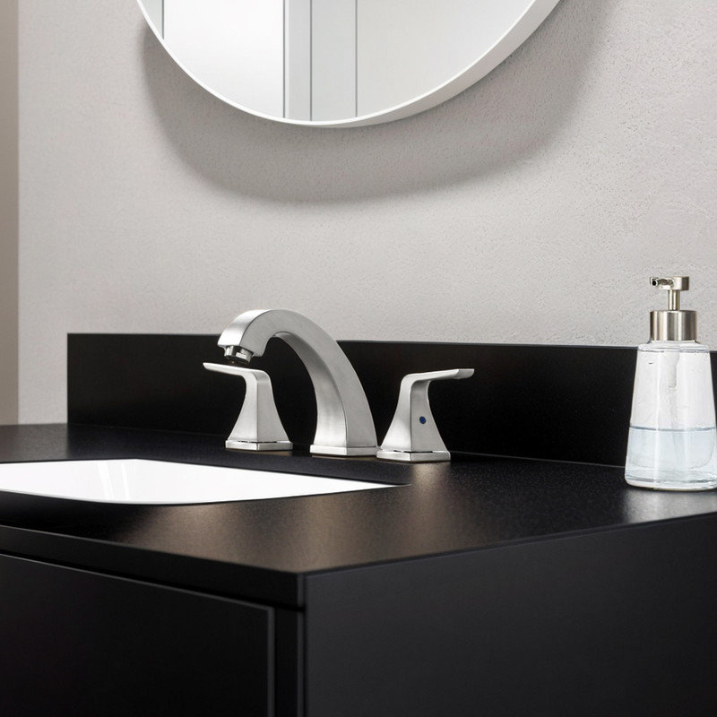 2-handle Bathroom Faucet with Drain Assembly, Brushed Nickel