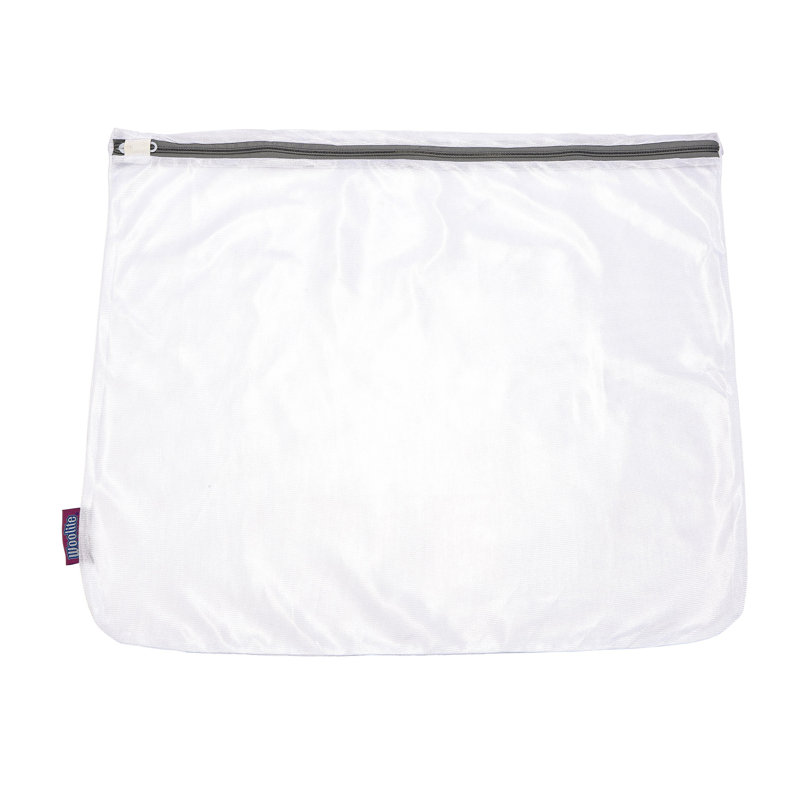 White Polyester Mesh Laundry Wash Bags, 2-Pack