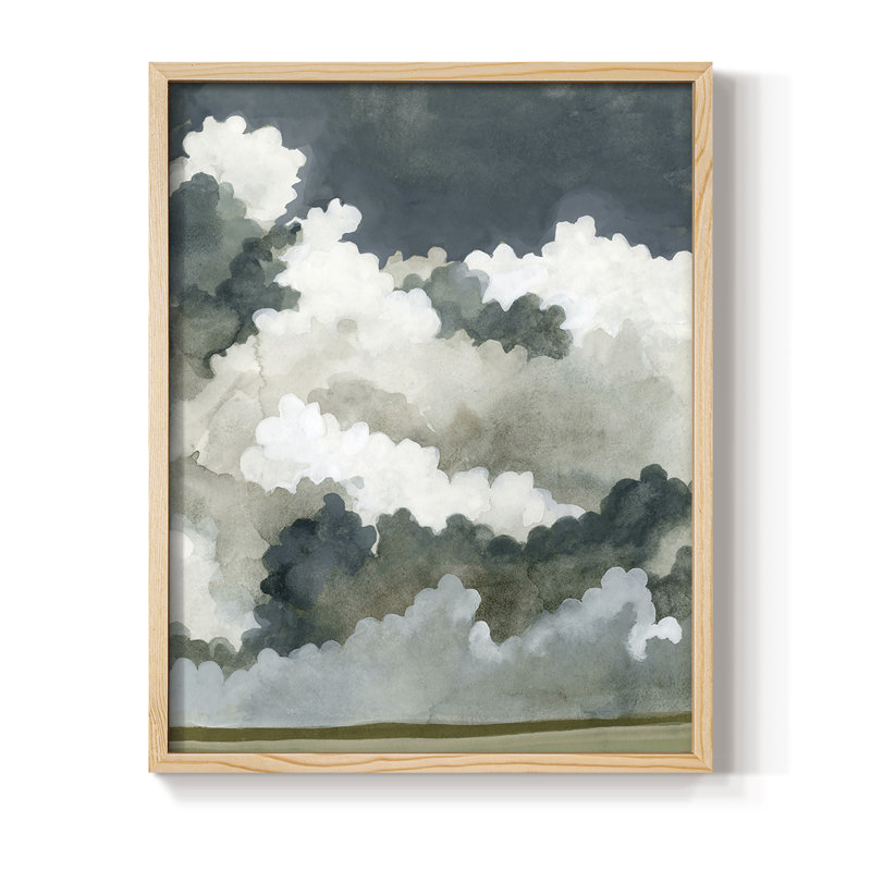 Vast Neutral Sky II Framed Print - Solid Wood