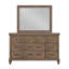 Ensemble de chambre à coucher en bois avec commode 4 pièces Gurkamal, brun moka-577431469