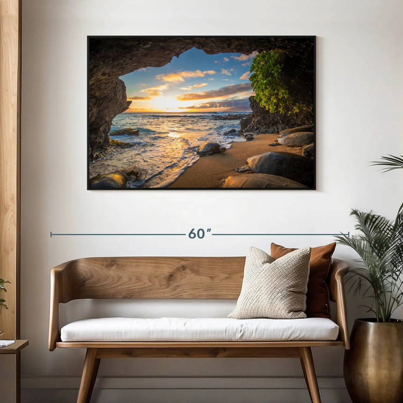 Tortue Maui, 46 po x 31 po, Cadre flottant noir