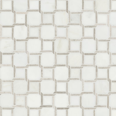 Chateau Lace Geometric 12 in. x 12 in. Polished Marble Mosaic Floor and Wall Tile