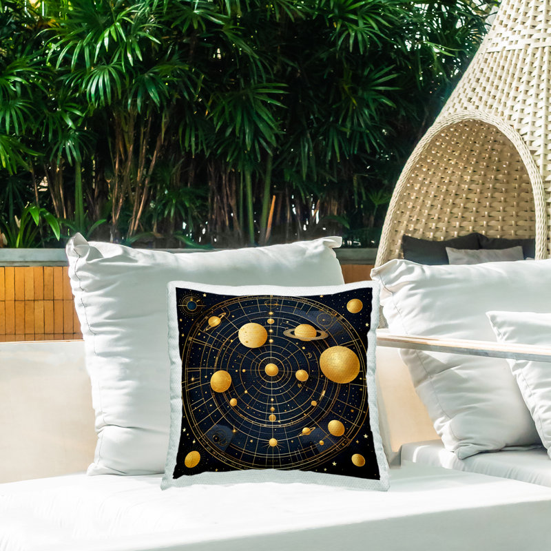 Coussin extérieur Astral Planets in Solar System Design par Tabz Jones