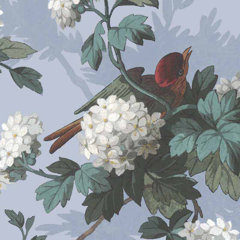 Floral Wallpaper Roll, Blue