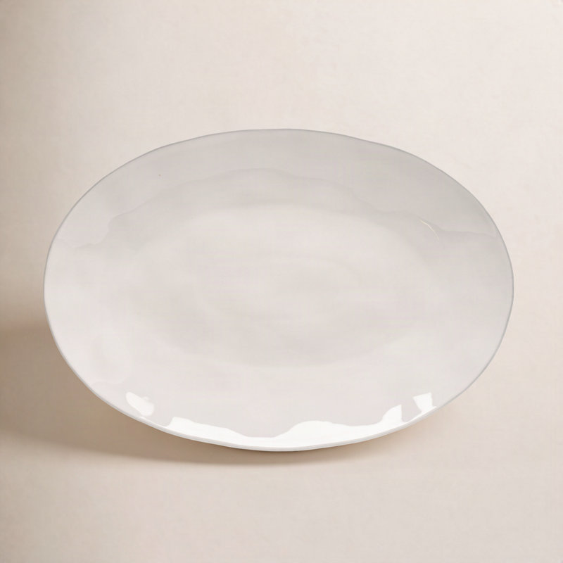 Plateau ovale 17,6 po Livia, Blanc