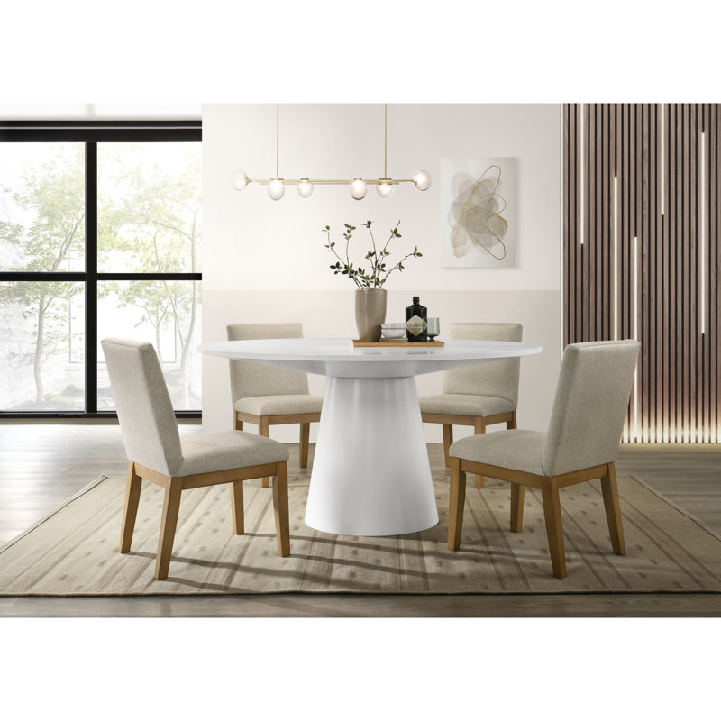 Ensemble de table de salle à manger Jasper, H 31 po x L 59 po x l 59 po, Blanc