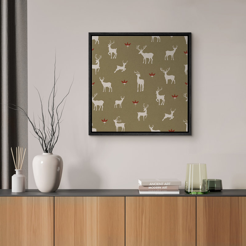 «Abstract Deer Animals», reproduction d'art sur toile encadrée, Noir, noir, noir, noir, H 24 po x l 24 po