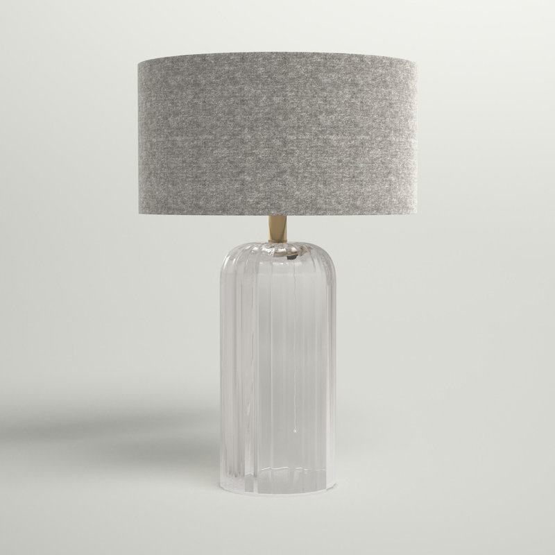 Apsar Glass Table Lamp, 22" H x 14.5" W x 14.5" D
