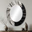 Phillisa noir blanc marbré Dreamscape I - miroir géométrique, miroir mural noir unique, impression d'art en métal-216486810-216486809