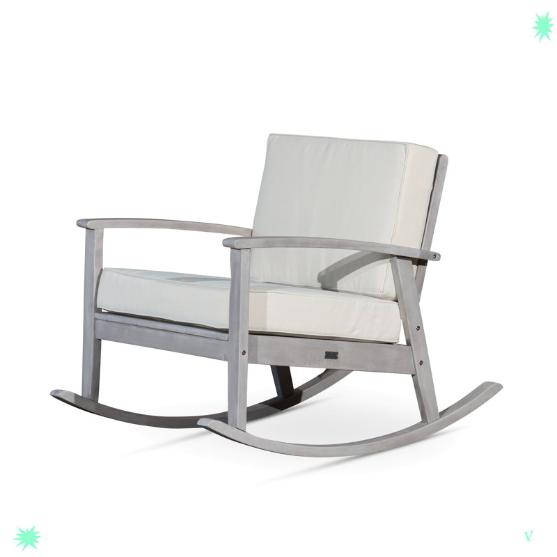 Méridienne d'extérieur en bois Toph, Beige, Gris