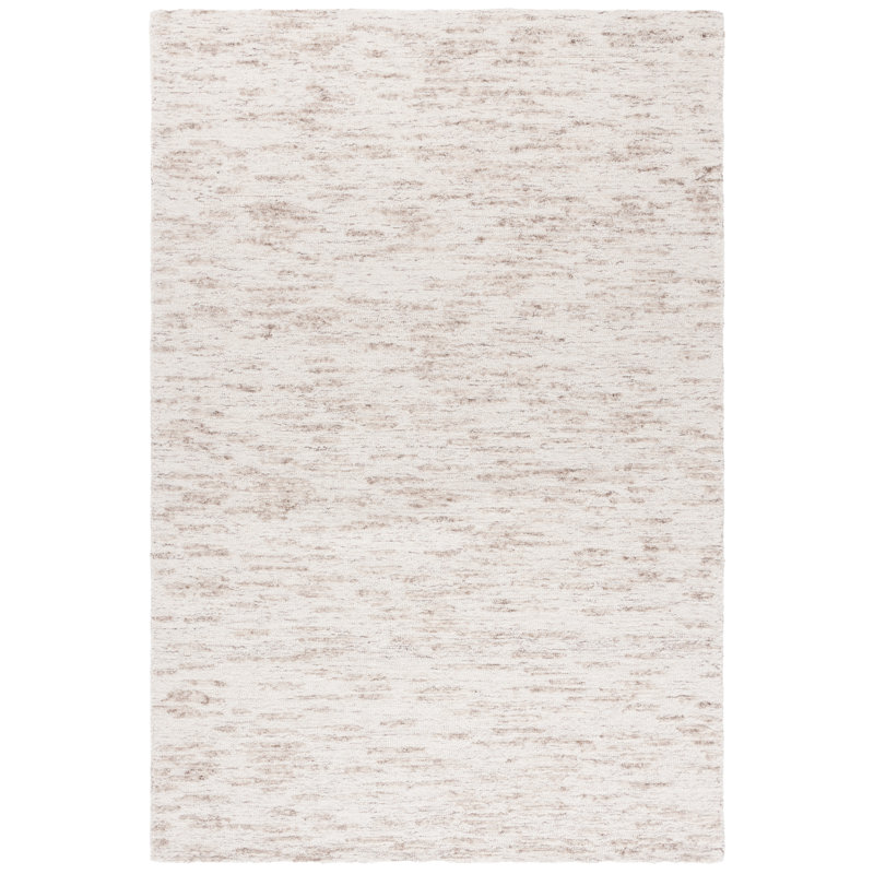 Wilridge Ebony Hand Tufted Wool/Cotton Abstract Rug in Ivory/Light Brown, Rectangle 4' x 6'