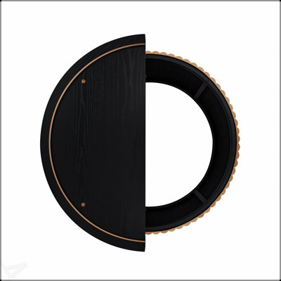 Table basse ronde avec grain de bois et rangement à couvercle rabattable pour les salons modernes