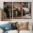 Toile avec cadre flottant brun