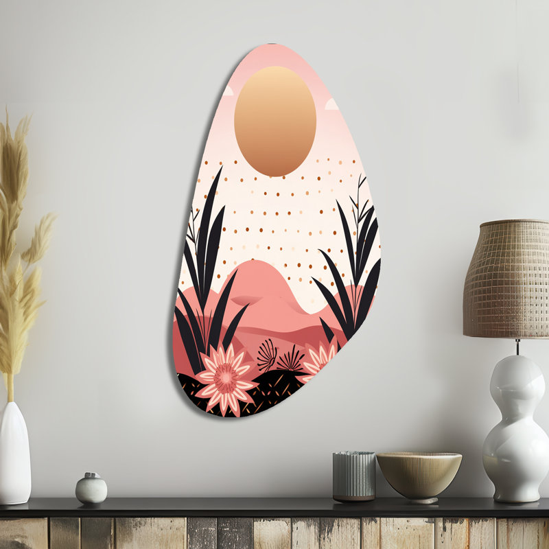 Ismael - art mural asymétrique moderne en forme géométrique d'automne, H 39 po x l 21 po