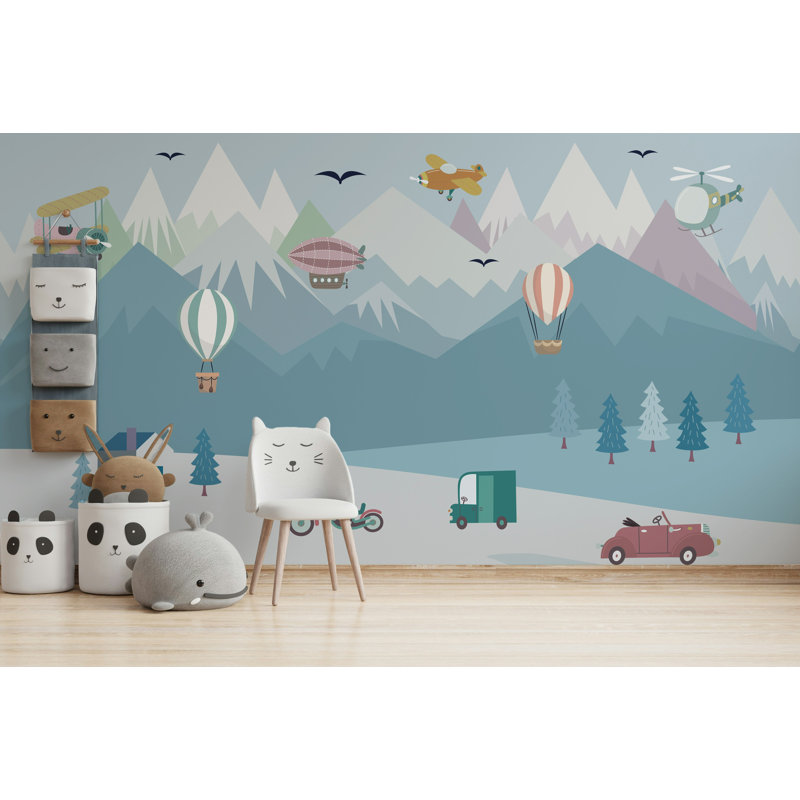 Geometric Wall Mural, 106" L x 187" W