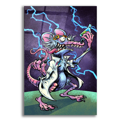 «Bay Rat Home» «Lab Rat Vapor Lab Mascot» par Flyland Designs, art mural en verre acrylique,