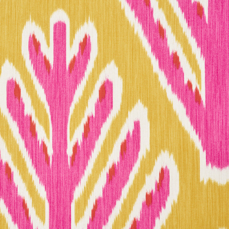 Schumacher x Johnson Hartig Bodhi Tree Fabric, Yellow/Pink